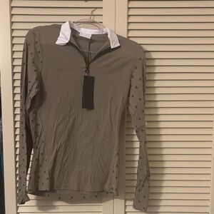 Cavalleria Toscana Flock Print Brushed Jersey Competition Shirt, size M